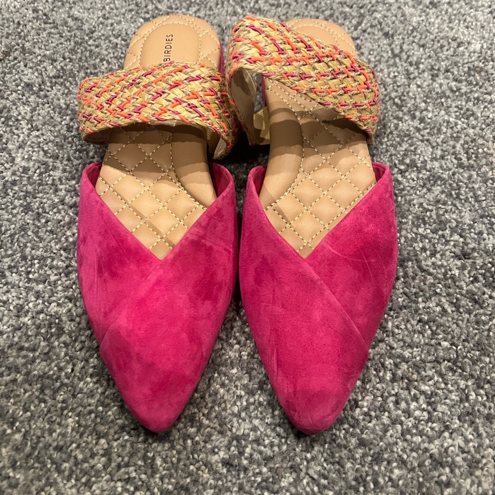 Birdies Pink Suede Flats Never Worn